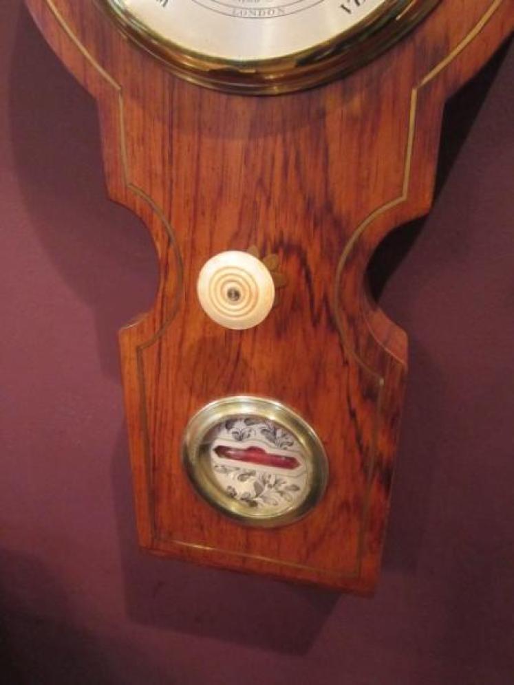 Rare 19th Century Rosewood 5" Dial Banjo Barometer - Image 5