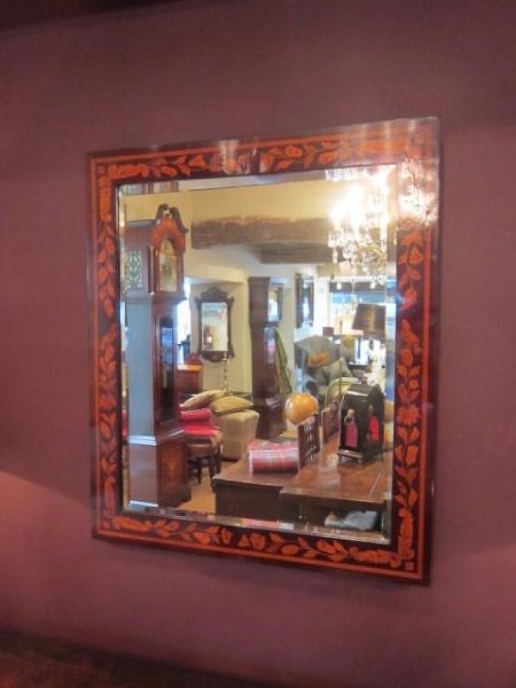 Superb George III Walnut & Marquetry Inlaid Mirror - Image 1