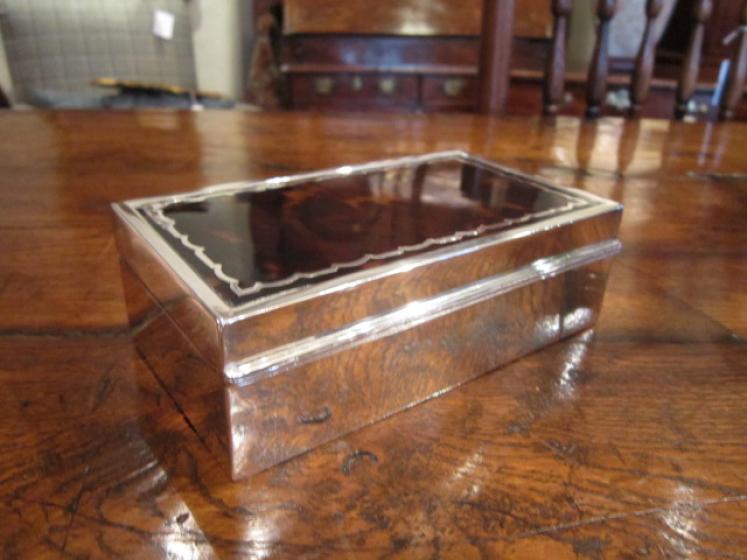 Top Quality George V Silver & Tortoiseshell Box - Image 4