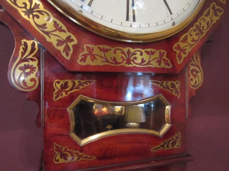 Superb Regency Brass Inlaid Double Fusee Wallclock - Image 2