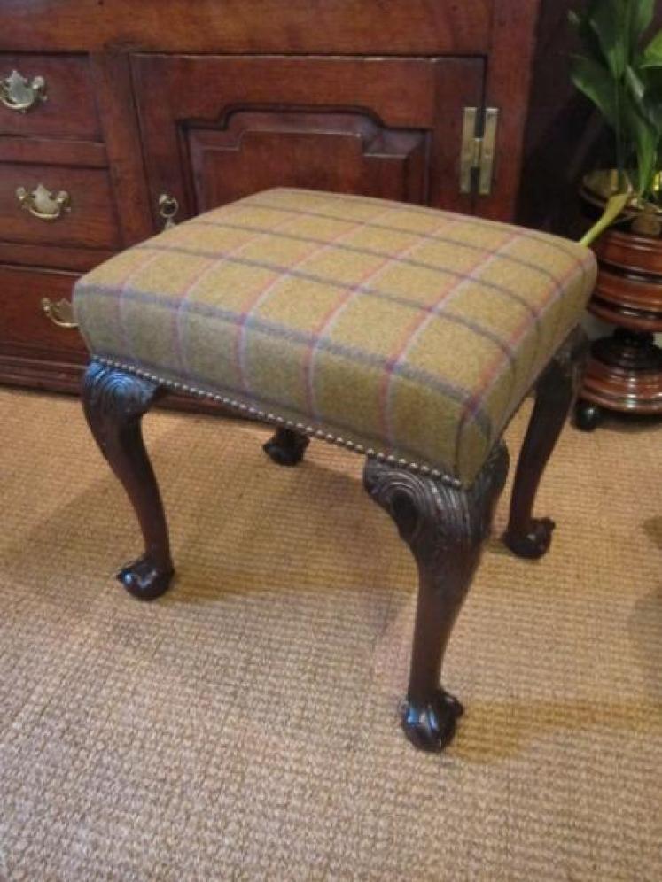 Superb George III Mahogany Cabriole Leg Stool - Image 1