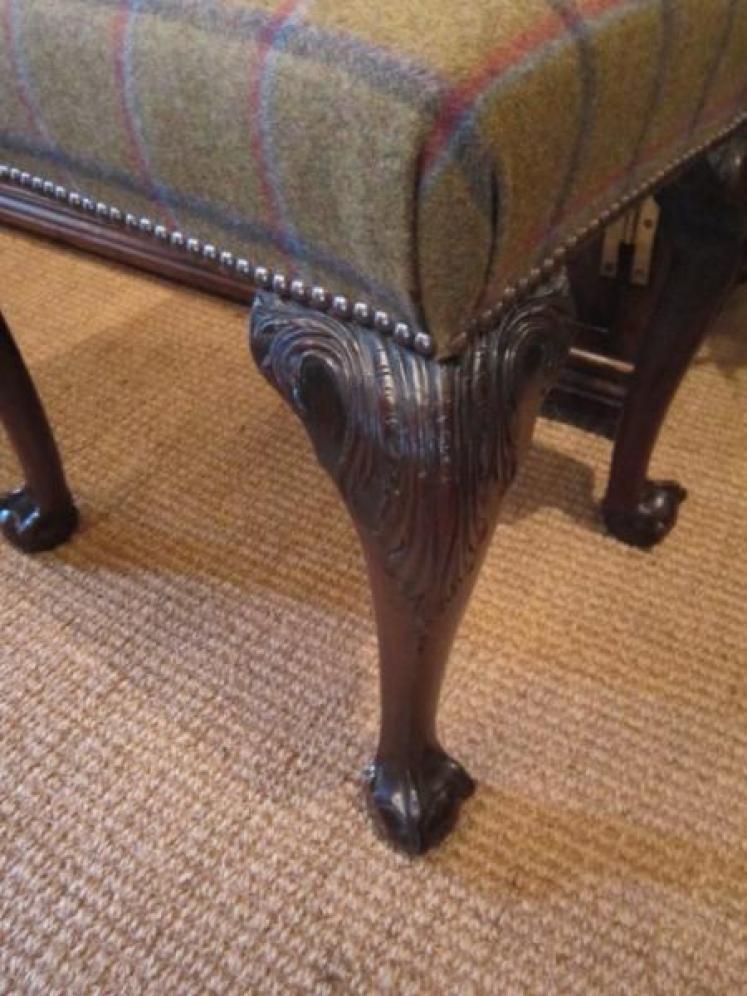 Superb George III Mahogany Cabriole Leg Stool - Image 2