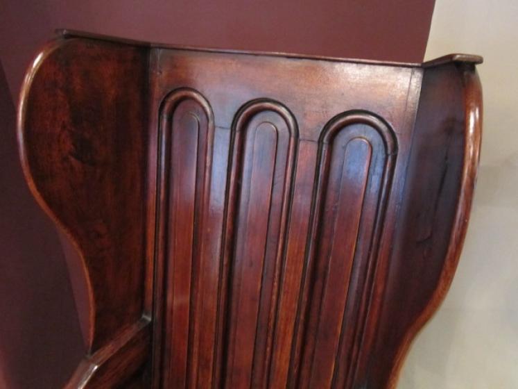 Superb Georgian Oak Panelled Lambing Armchair - Image 4