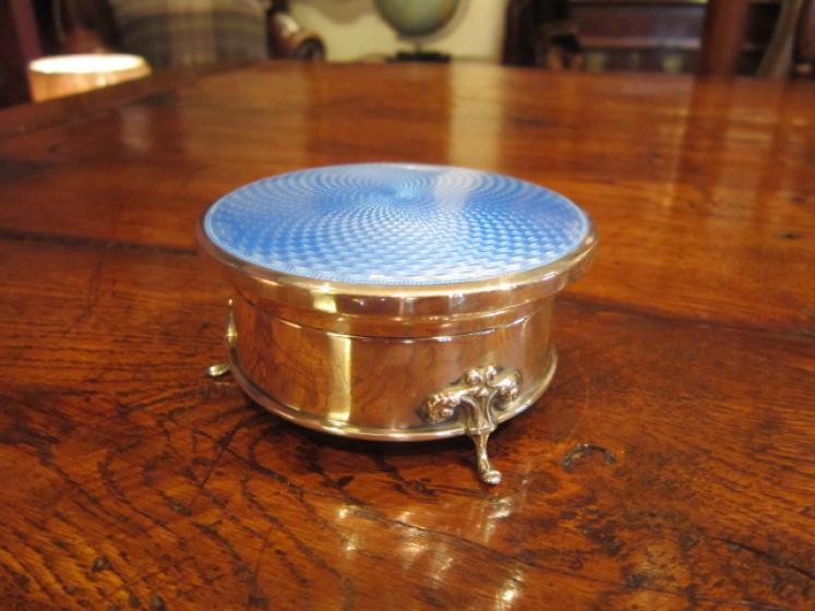 Quality George V Silver & Enamel Jewel Box - Image 1