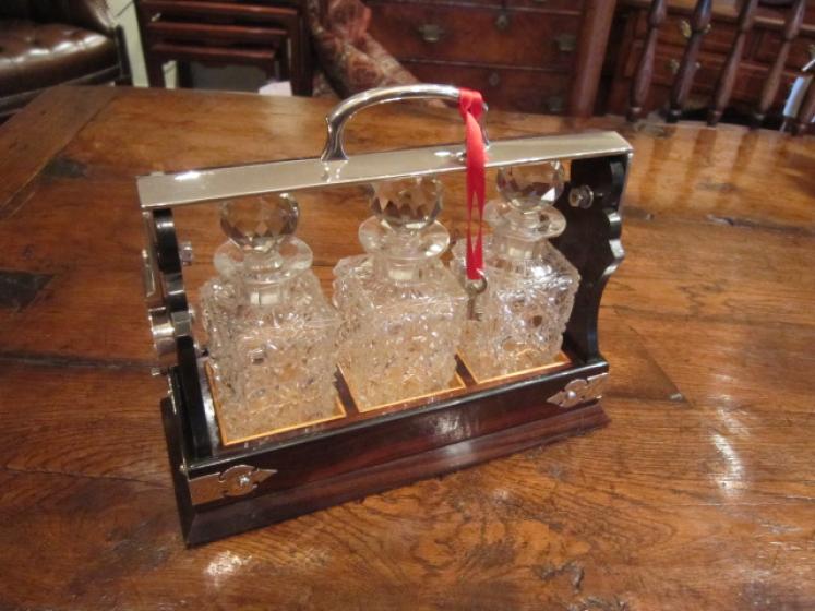 Miniature Victorian Coromandel Liqueur Tantalus - Image 1