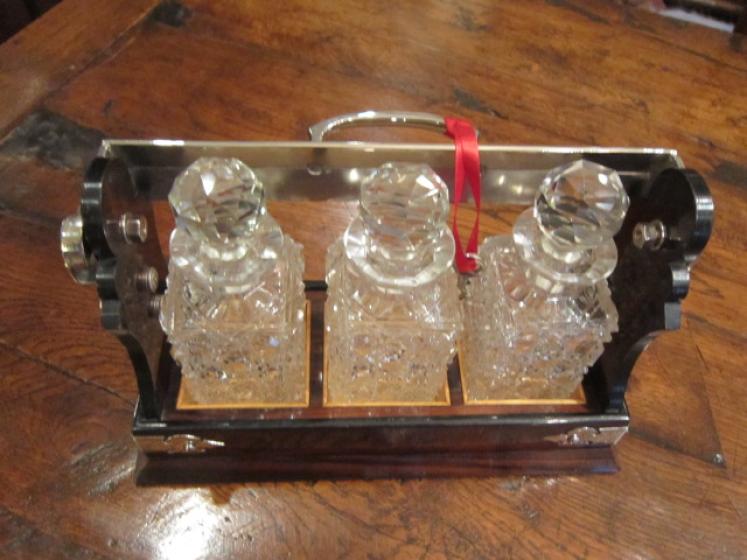 Miniature Victorian Coromandel Liqueur Tantalus - Image 3