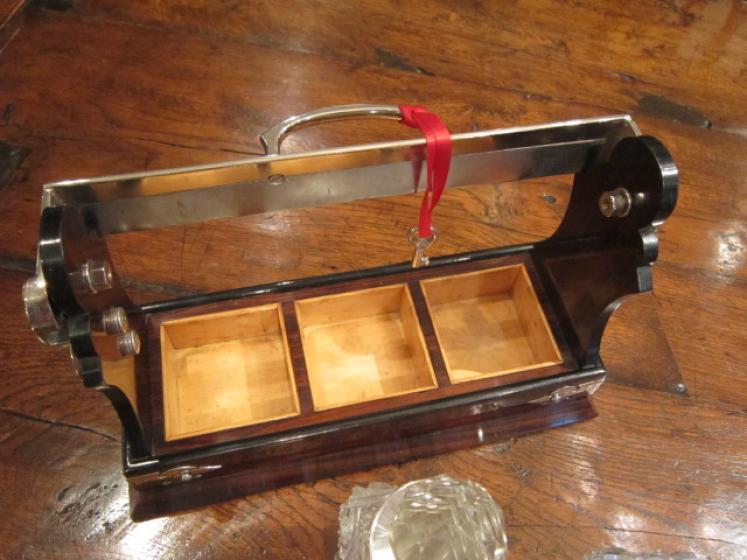Miniature Victorian Coromandel Liqueur Tantalus - Image 4