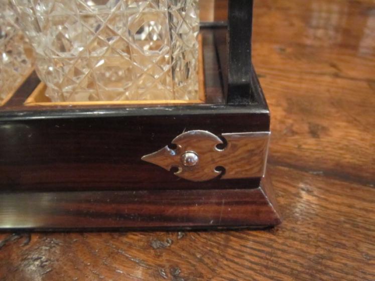 Miniature Victorian Coromandel Liqueur Tantalus - Image 5