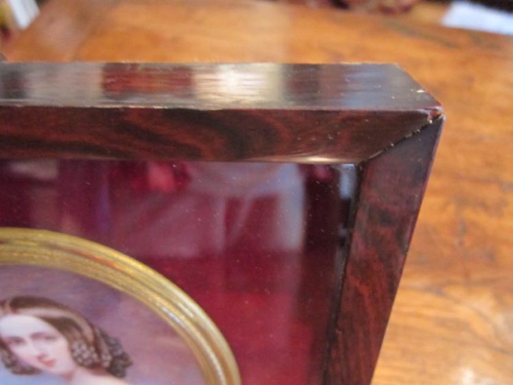 Mid Victorian Rosewood Framed Miniature Oil Portrait - Image 4