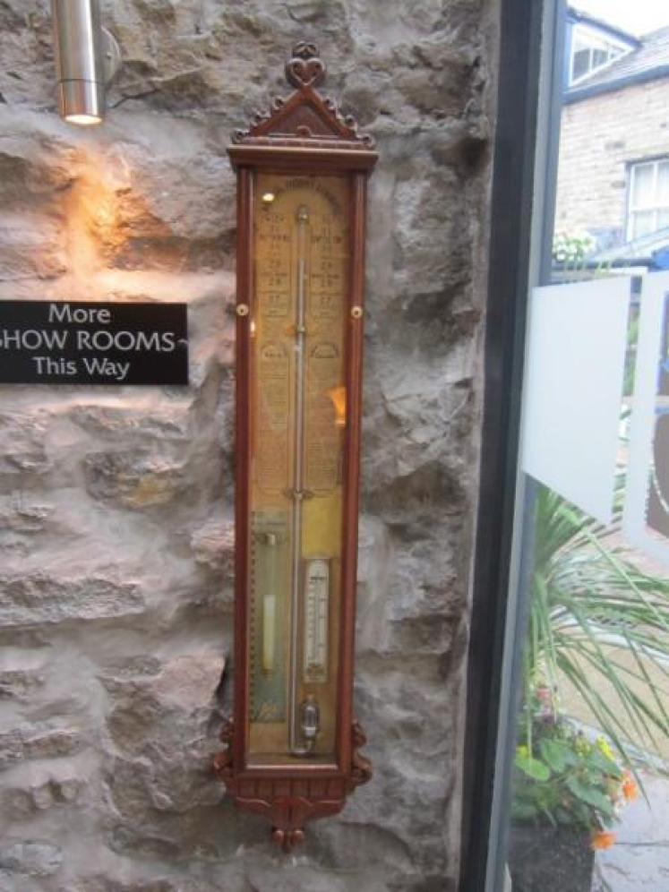 Original Victorian Polished Oak Admiral Fitzroy Barometer - Image 1
