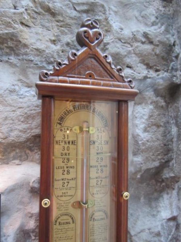 Original Victorian Polished Oak Admiral Fitzroy Barometer - Image 2