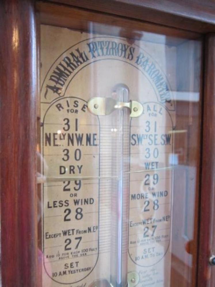 Original Victorian Polished Oak Admiral Fitzroy Barometer - Image 4