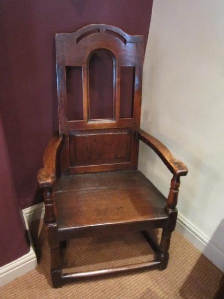Unusual Early 18th Century Oak Wainscot Armchair - Image 1