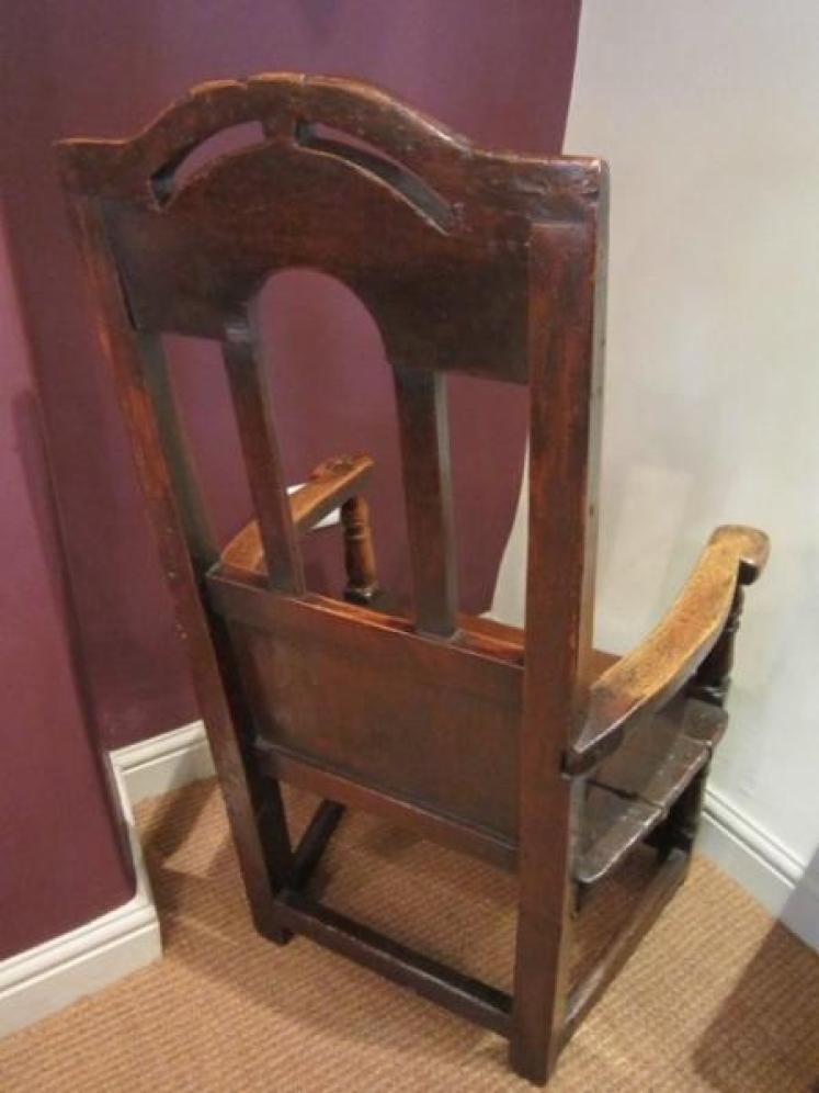Unusual Early 18th Century Oak Wainscot Armchair - Image 5