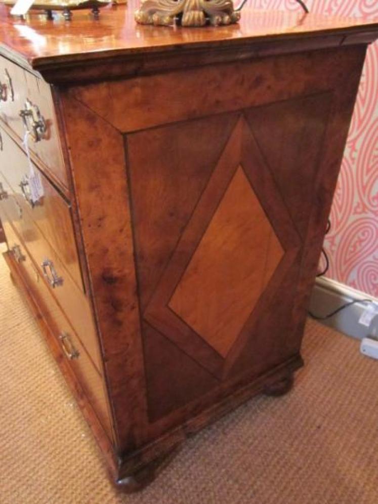 Stunning William & Mary Burr Yew Inlaid Chest - Image 5