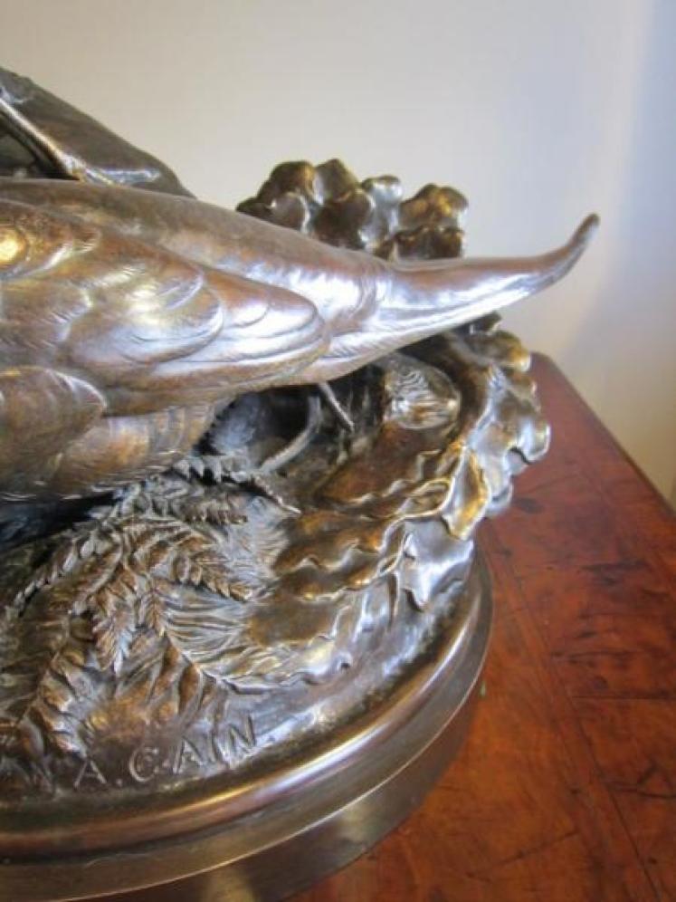Fabulous Large 19th Century Pheasant Bronze - Image 4