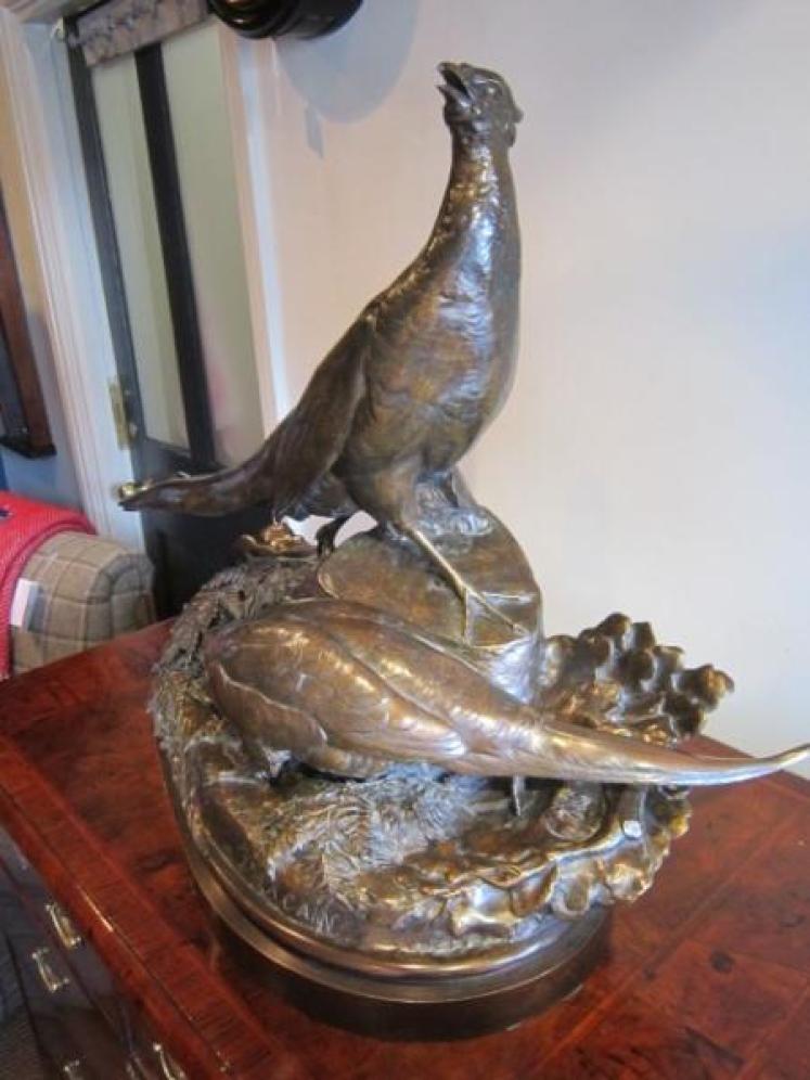 Fabulous Large 19th Century Pheasant Bronze - Image 5