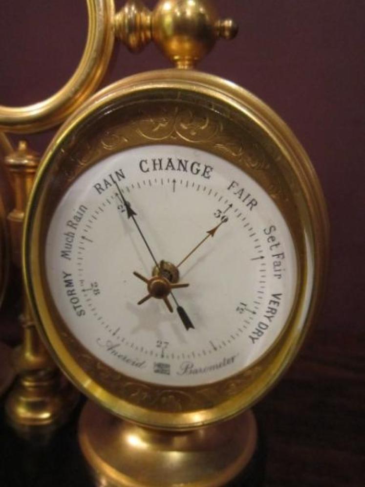 Fine 19th Century Gilded Clock Barometer - Image 3