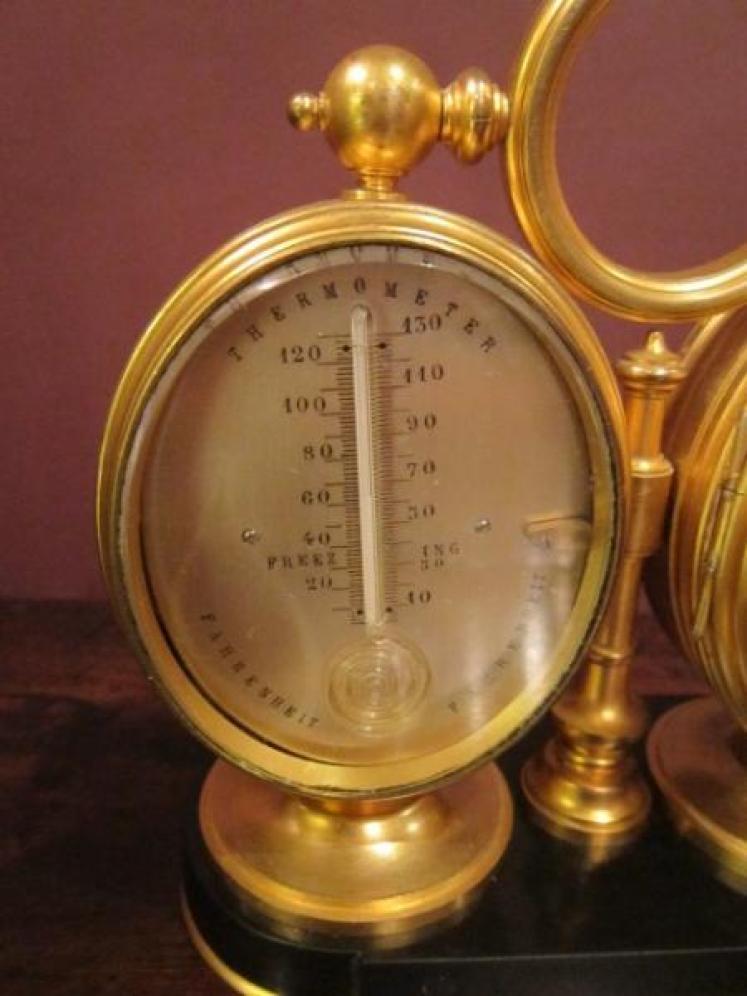 Fine 19th Century Gilded Clock Barometer - Image 4