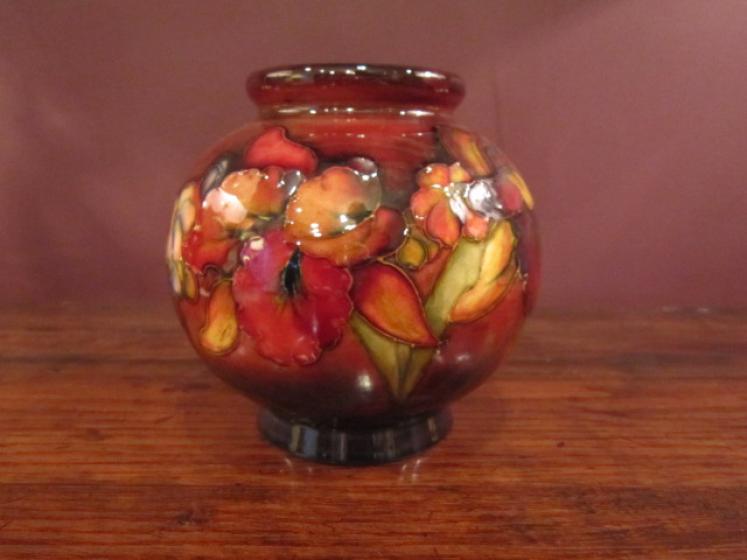 Moorcroft Flambe Slipper Orchid Globular Vase - Image 1