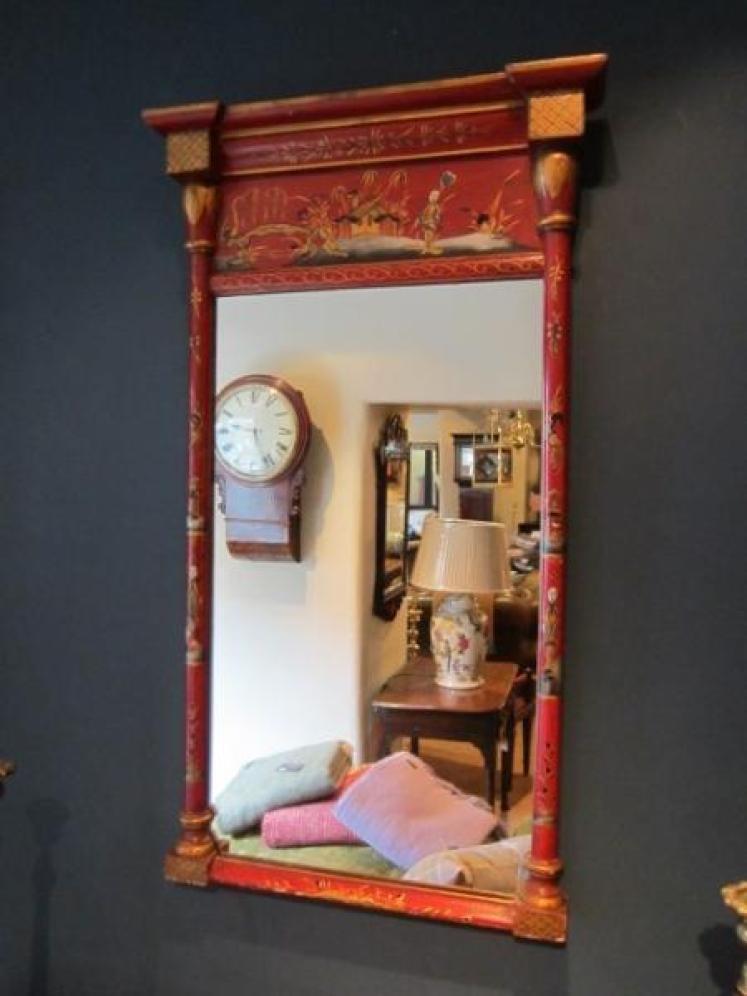 Fine 19th Century Chinoserie Lacquered Pier Mirror - Image 1