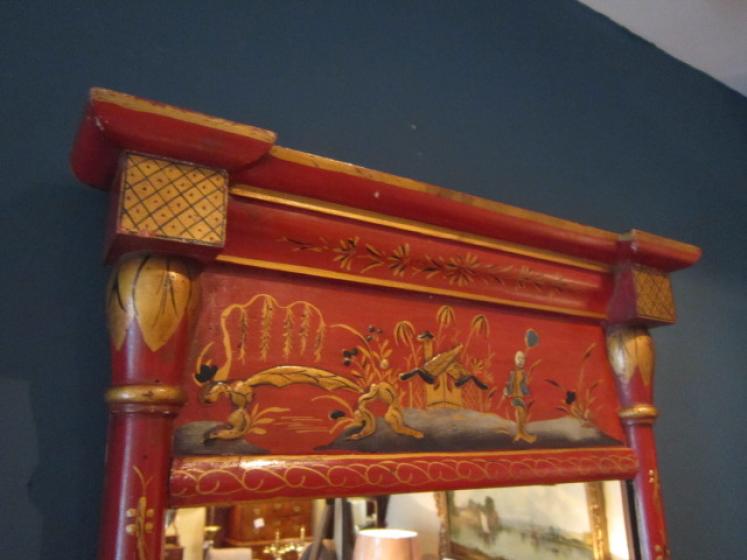 Fine 19th Century Chinoserie Lacquered Pier Mirror - Image 4