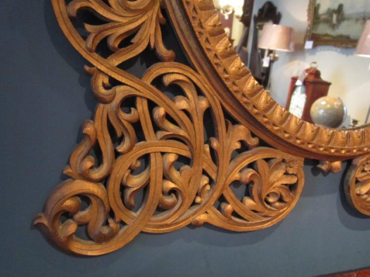 Impressive Art Nouveau Gilded Fretwork Wall Mirror - Image 2