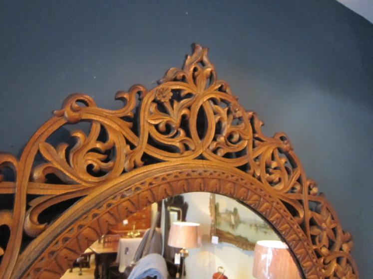 Impressive Art Nouveau Gilded Fretwork Wall Mirror - Image 3