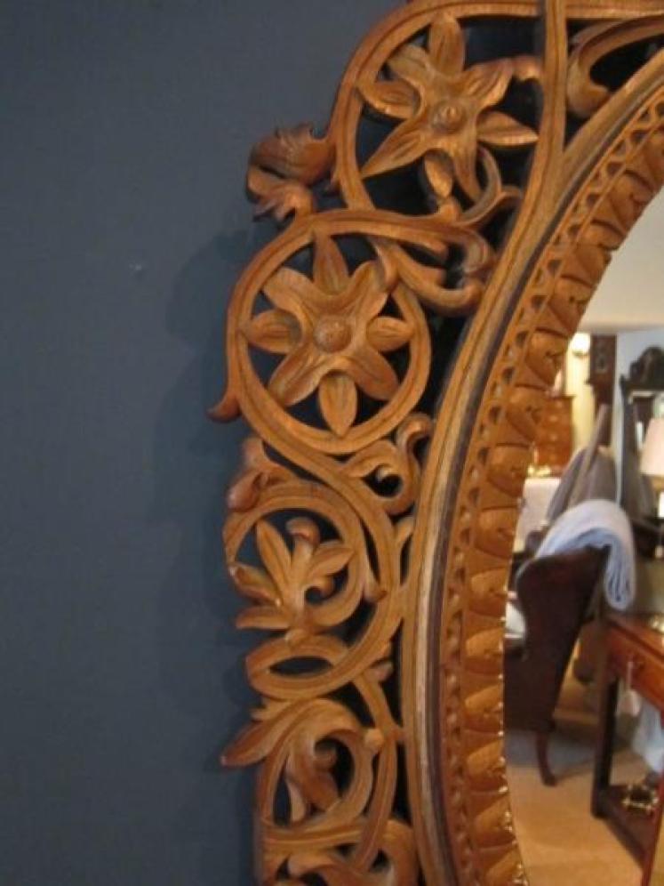 Impressive Art Nouveau Gilded Fretwork Wall Mirror - Image 5