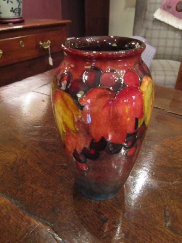 Moorcroft Leaf & Berries Speckled Flambe Vase - Image 1