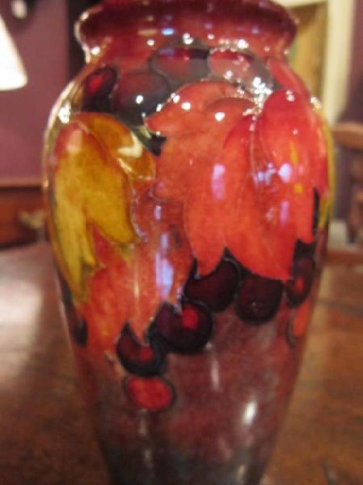 Moorcroft Leaf & Berries Speckled Flambe Vase - Image 5