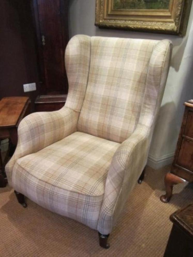 Top Quality Victorian Upholstered Wing Back Armchair - Image 1