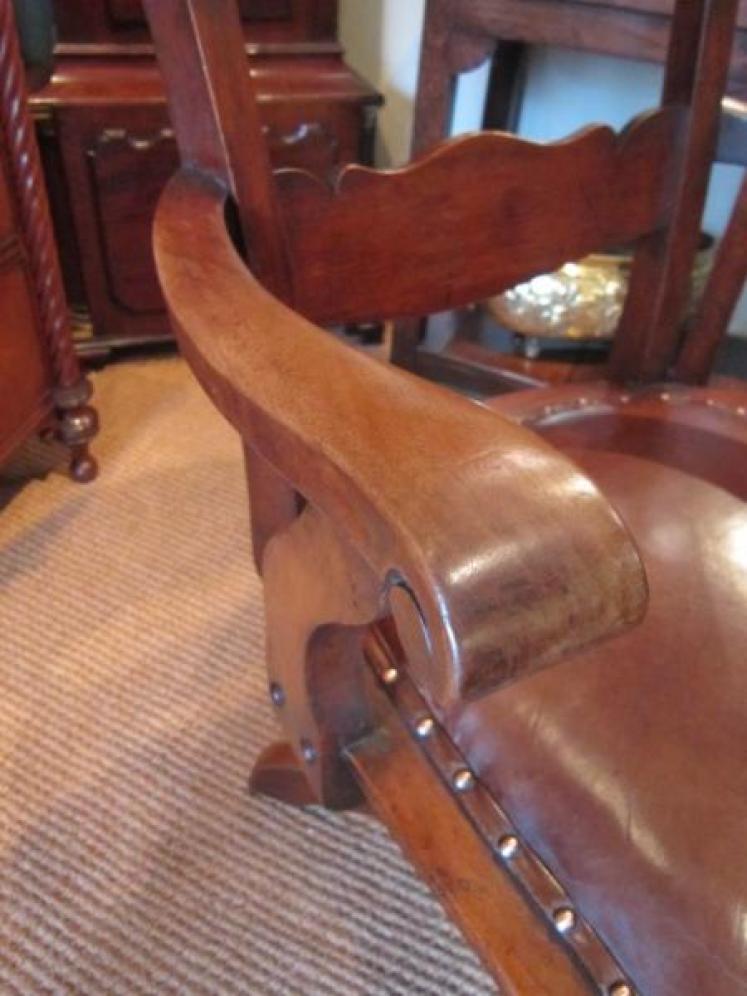 Arts & Crafts Period Mahogany Swivel Desk Chair - Image 4