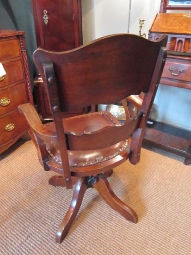 Arts & Crafts Period Mahogany Swivel Desk Chair - Image 5