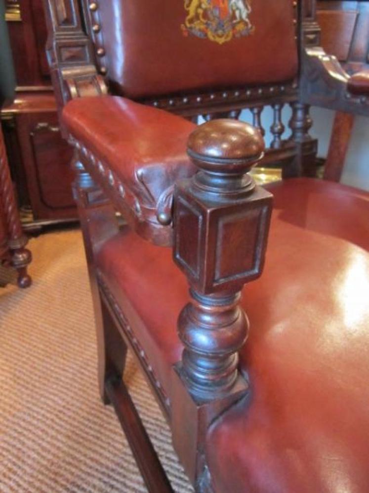 Superb Victorian Oak Court Room Armchair - Image 4