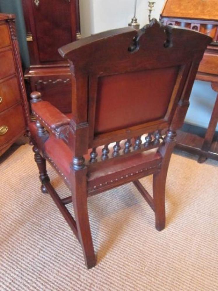 Superb Victorian Oak Court Room Armchair - Image 5