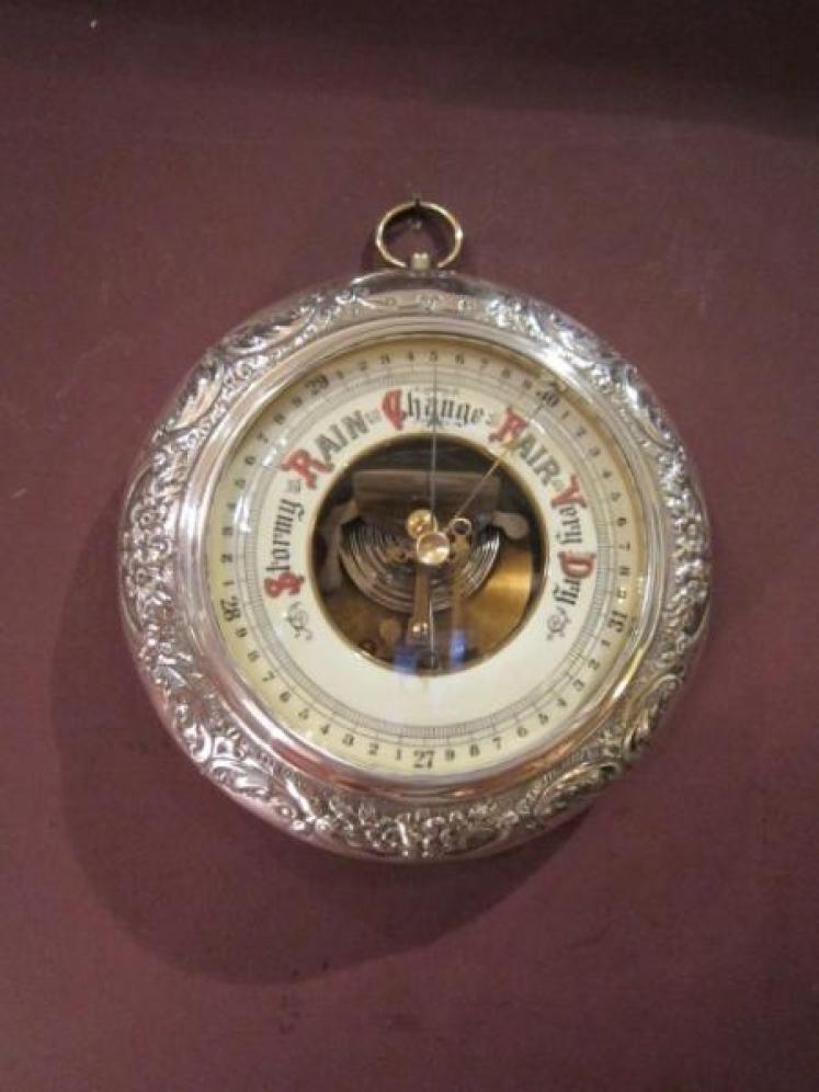Superb Rare Victorian Silver Mounted Barometer - Image 1