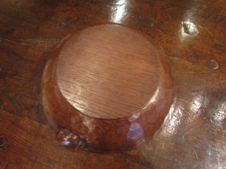 Early Mouseman Adzed Oak Fruit Bowl - Image 5
