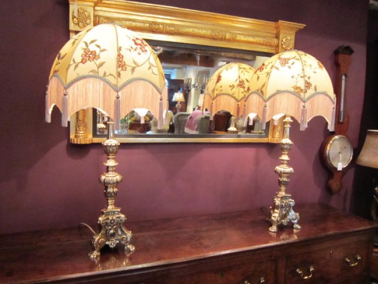 Superb Pair of Edwardian Bronze Church Candlesticks - Image 1