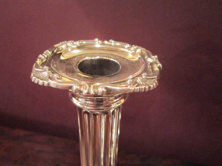Superb Pair of Victorian Corinthian Silver Candlesticks - Image 3