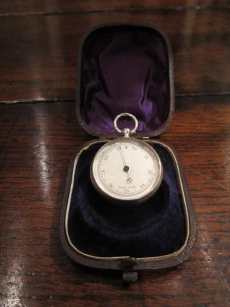 Rare Miniature Victorian Silver Pocket Barometer - Image 4