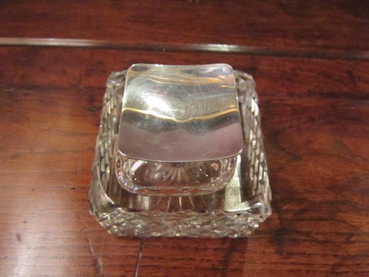Superb Edwardian Silver & Cut Glass Desk Inkwell - Image 5