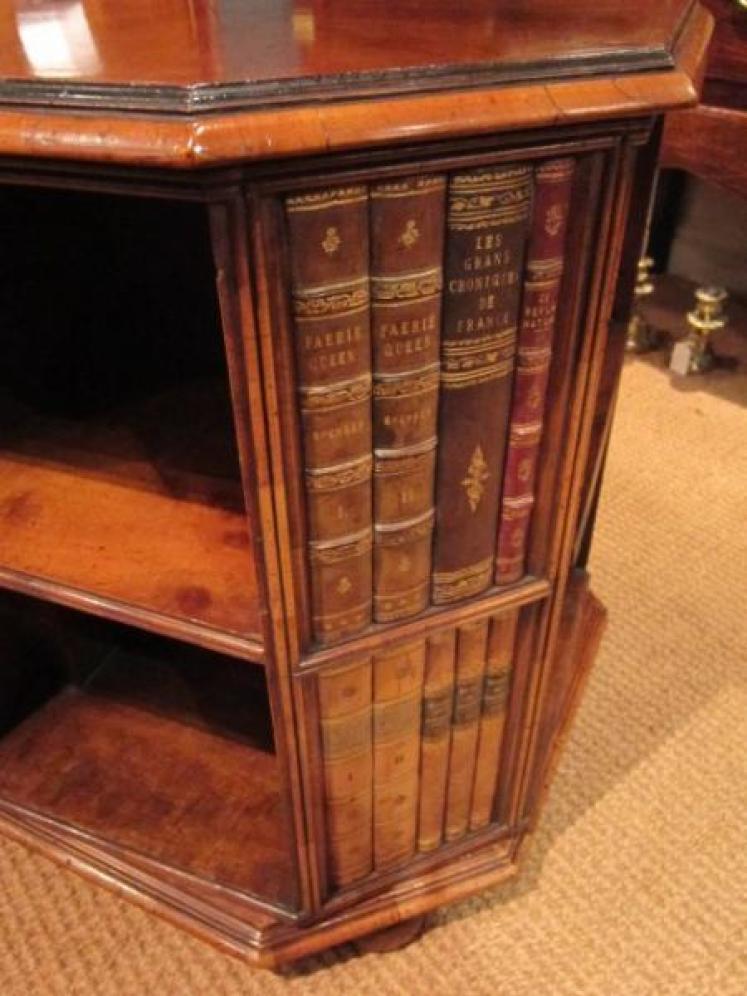 Superb Victorian Figured Revolving Book Table - Image 2