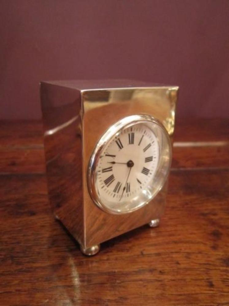 Fine Edwardian Miniature Silver Carriage Clock - Image 1