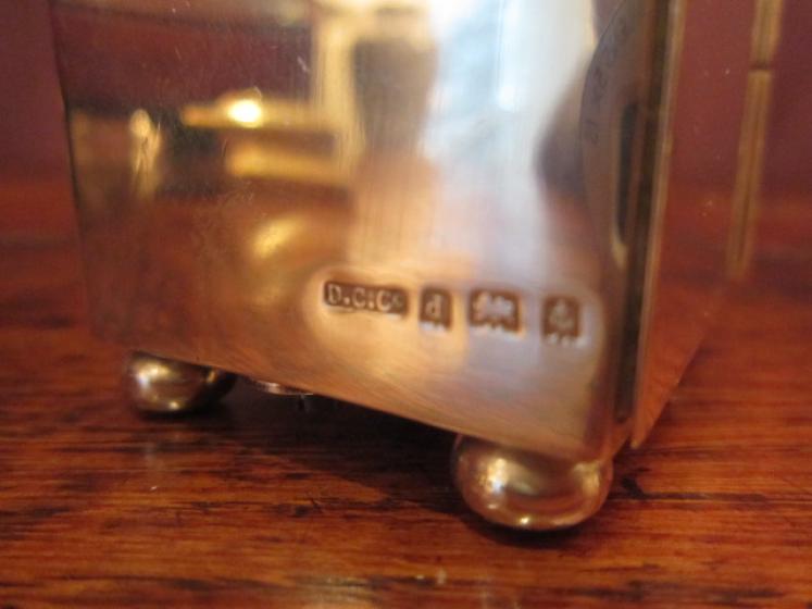 Fine Edwardian Miniature Silver Carriage Clock - Image 4