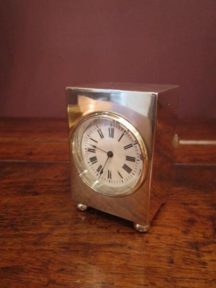 Fine Edwardian Miniature Silver Carriage Clock - Image 5