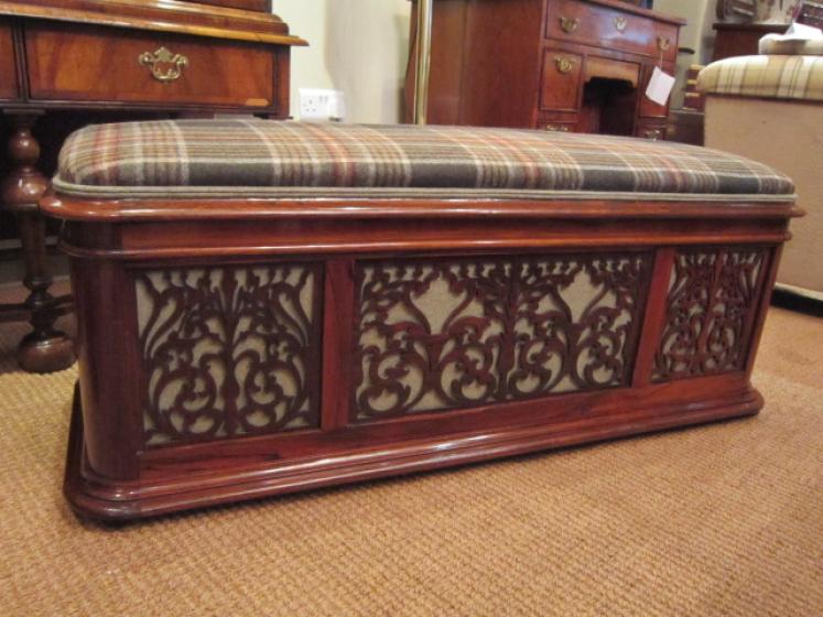 Stunning Early Victorian Rosewood Ottoman - Image 3