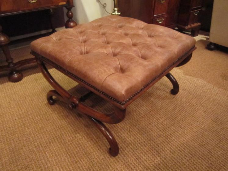 Superb Regency Rosewood X Frame Stool - Image 3