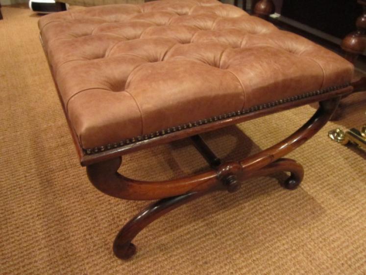 Superb Regency Rosewood X Frame Stool - Image 5