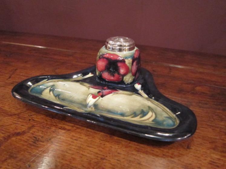 Rare Moorcroft Pansy Pen & Ink Stand - Image 1